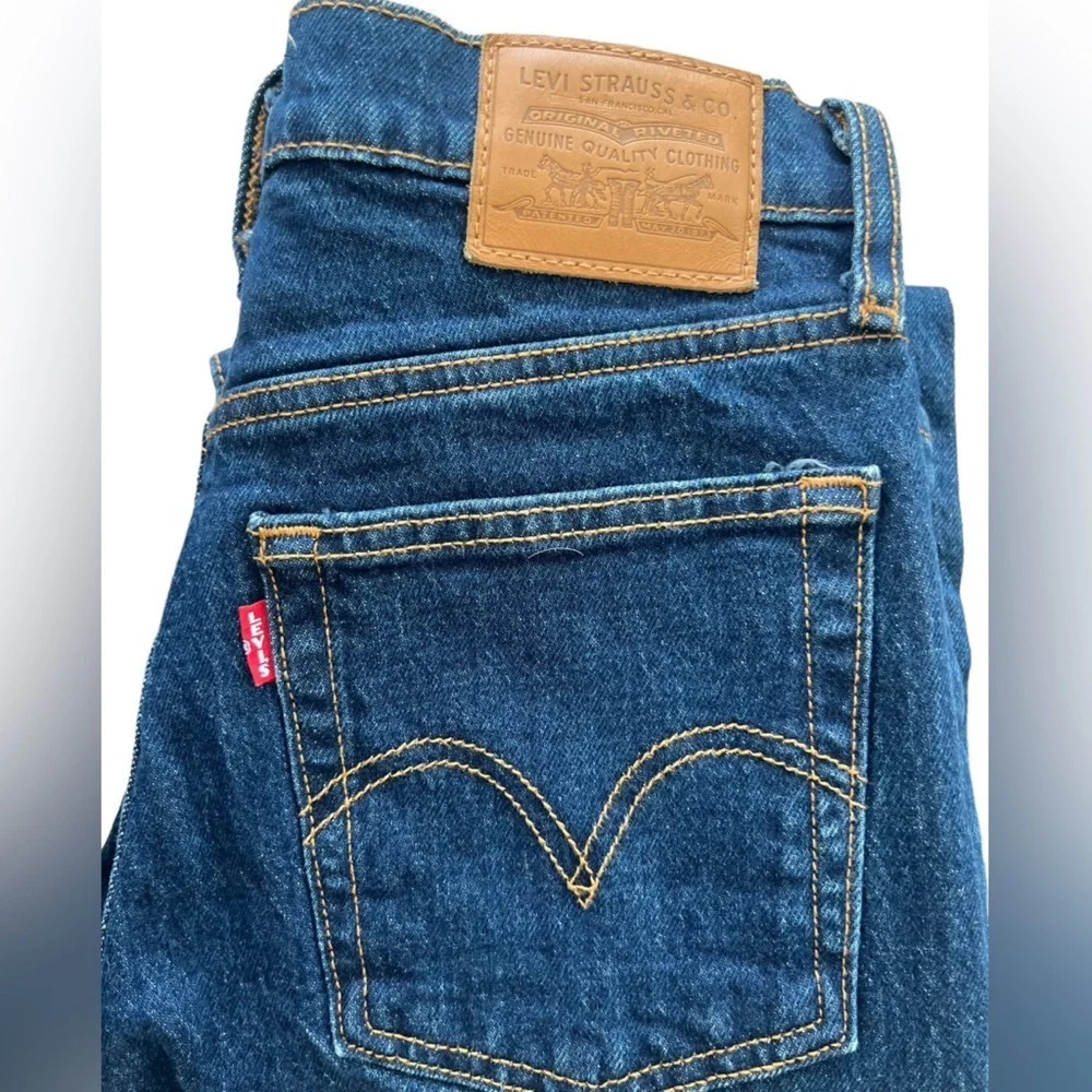 Levi’s Premium Wedgie Straight Ankle Jeans Blue Denim Size 25 - Picture 6 of 8